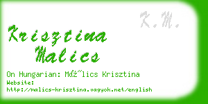 krisztina malics business card